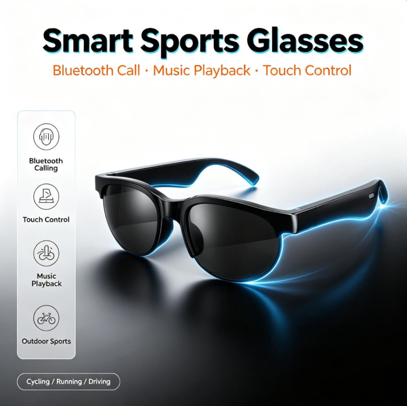 Smart Glasses Lens - Kacamata Pintar Bluetooth XG88 PRO Open-Ear,