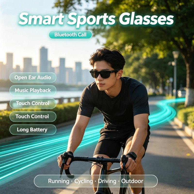 Smart Glasses Lens - Kacamata Olahraga Pintar dengan Audio Open