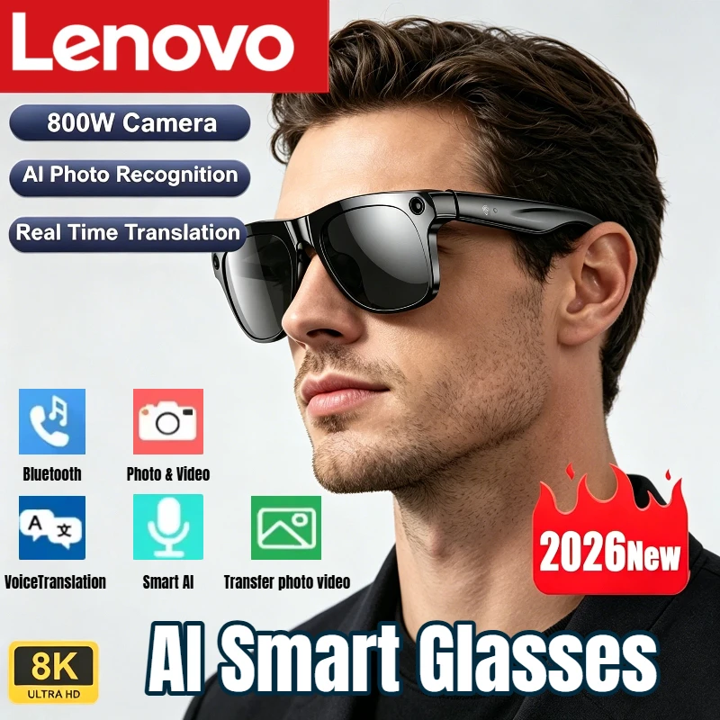 Smart Glasses Lens - Kacamata Pintar Lenovo AI 8K HD