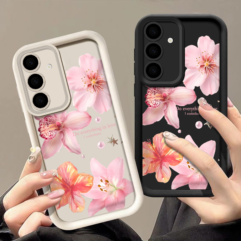 Casing Ponsel Bunga Merah Muda - Samsung Galaxy A55 ulasan dan harga
