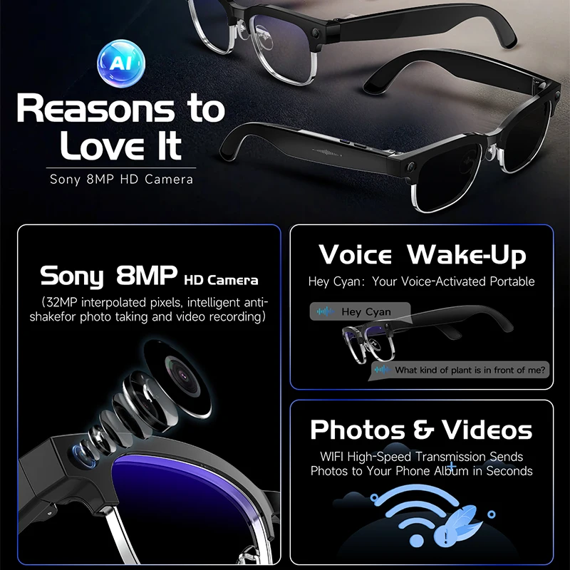 Kacamata Pintar W630 HeyCyan A - Smart Glasses Lens ulasan dan harga