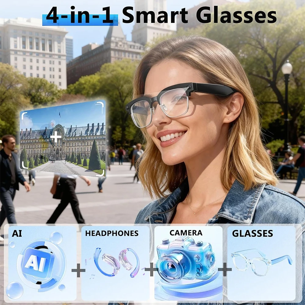 Kacamata Pintar AI 4K Kamera 8 - Smart Glasses Lens ulasan dan harga