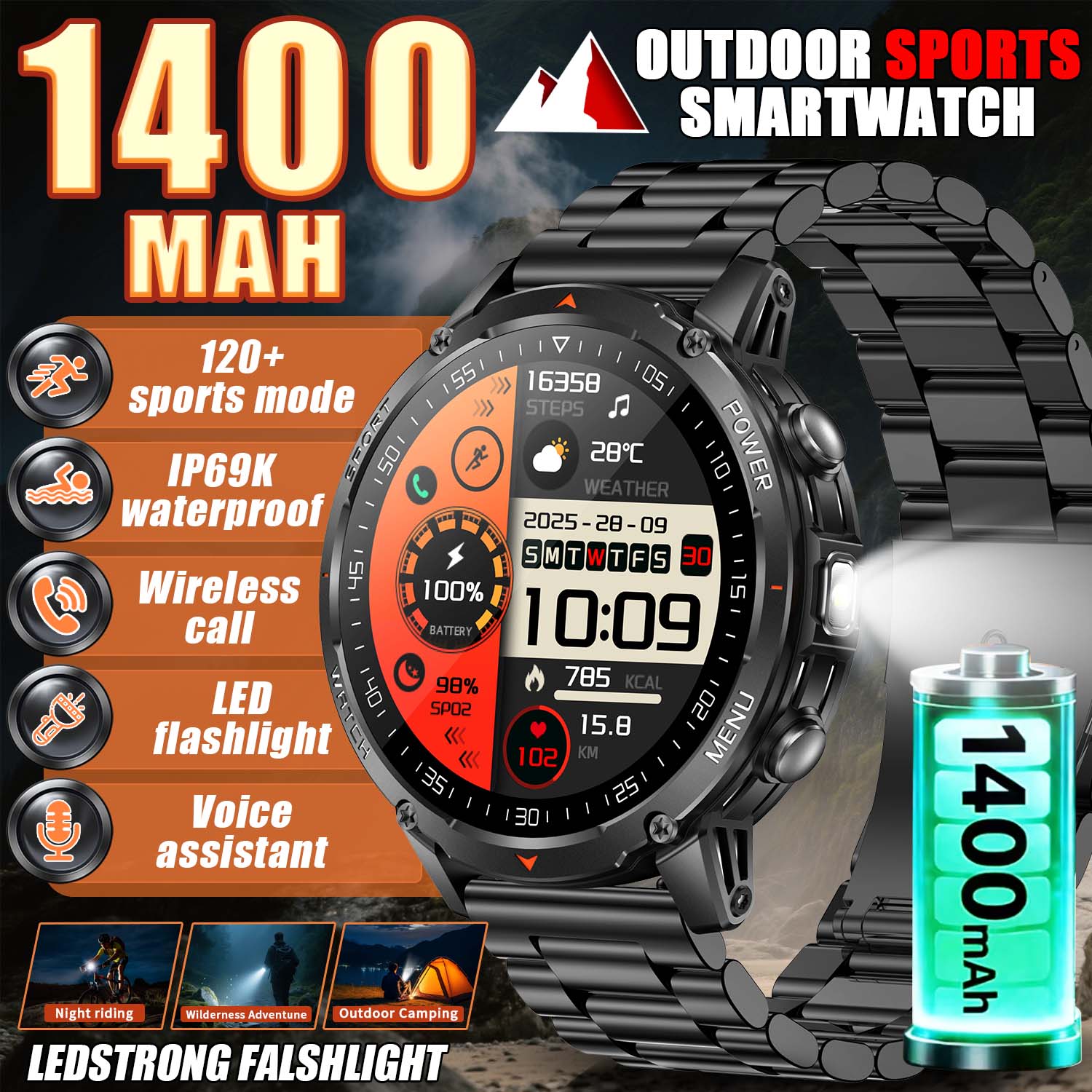 Jam Tangan Pintar Militer Baru - Smart Insole Pressure ulasan dan harga